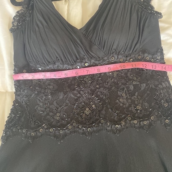 Vintage Tadashi Shoji Silk Beaded Formal Evening Dress Size 4 Cocktail Event - Picture 11 of 12